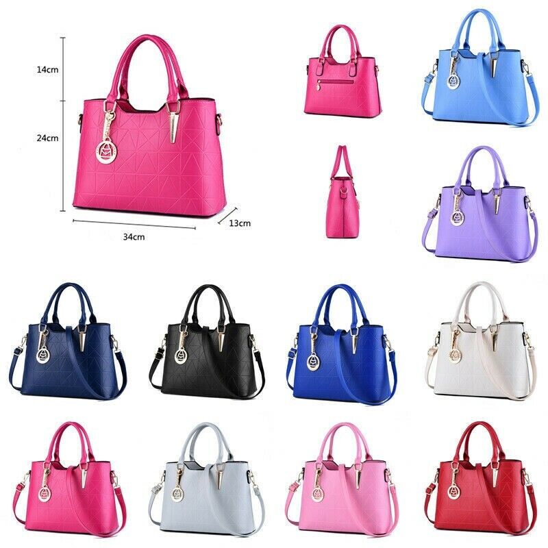 Women's Ladies Handbag PU Leather Tote Cross Body Shoulder Bag Purse Satchel Bag