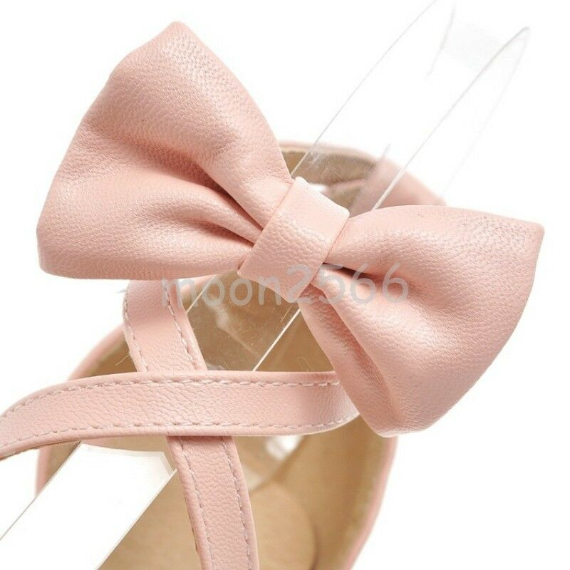 Women Bowknot Block Heels Sweet Peep Toe Cross Strappy Platform Sandals Shoes @