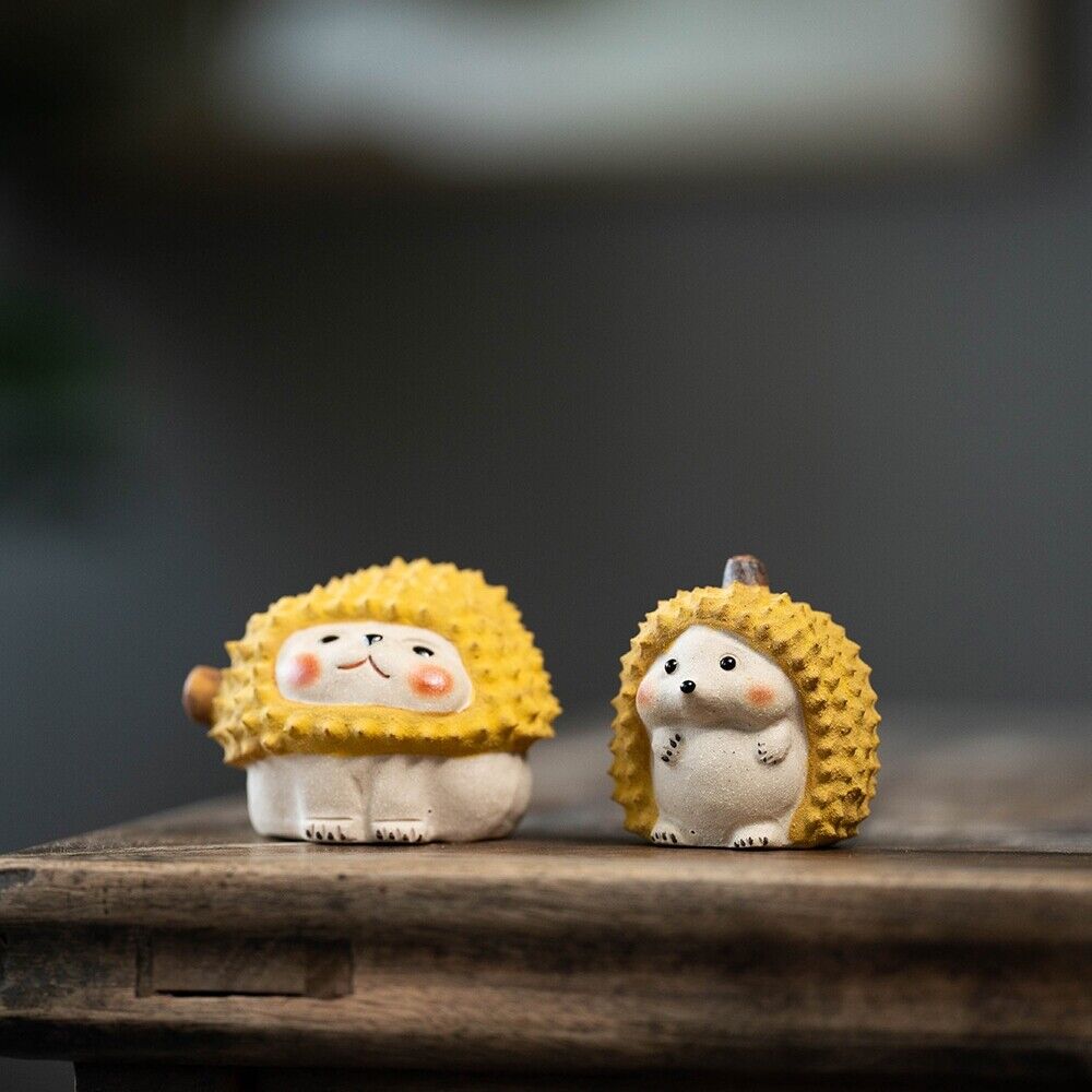 True Yixing Zisha Tea Pet Cat Hedgehog Durian Shape Creative House Warming Gift