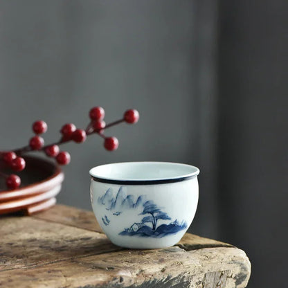 110ml Chinese Ceramic Handpainted Tea Bowl Master Meditation Cup kungfu Teaware