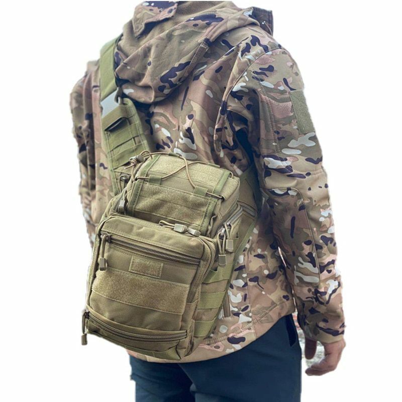 Large Military Sling Backpack Tactical Shoulder Bag Waterproof Outdoor Camping