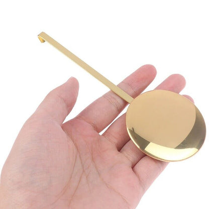 Wall Clock Pendulum Metal Bright Gold Swing Movement Quartz Accessories 60x150mm