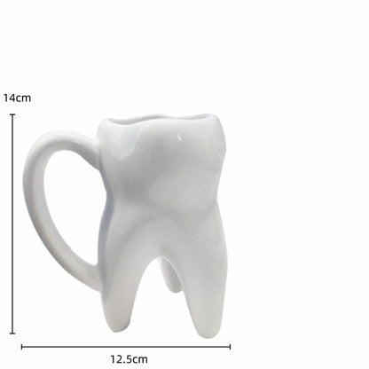 Coffee Mug Creative Travel Dental Tooth Shaped Ceramic Water Cups Gift 12.5x14cm