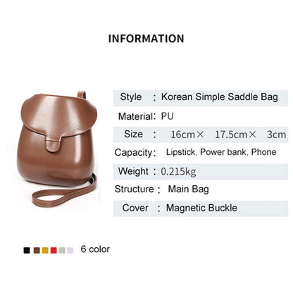 Messenger Bag Saddle Flap Shoulder Bag Small PU Leather Crossbody Bags Women