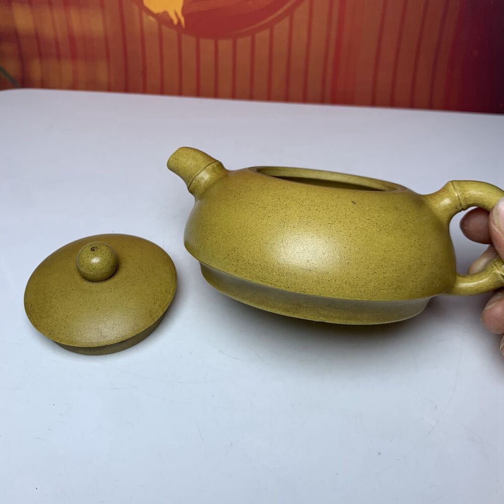 Vintage China Yixing Purple Clay Teapot Zisha Pure Handmade Kung Bamboo Teaware