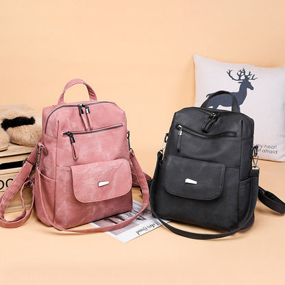 Women's PU Leather Backpack Travel Anti-theft Shoulder Bag Purse Satchel Handbag