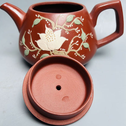 Vintage China Yixing Purple Clay Teapot Zisha Ceremony Painted Exquisite Tea Set