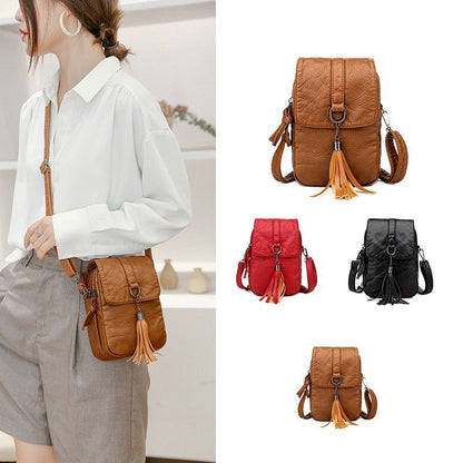 Small Shoulder Messenger Bag Leather Wallet Phone Bag Female Flip 21×14×7cm 1 PC