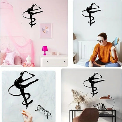 CIFBUY Gymnastics Metal Wall Art Decoration, Black Wall Hanging Decoration