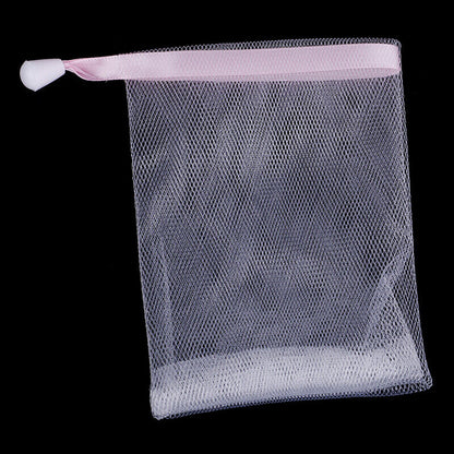 Nylon soap net small drawstring exfoliating mesh soap saver pouch bag =t=