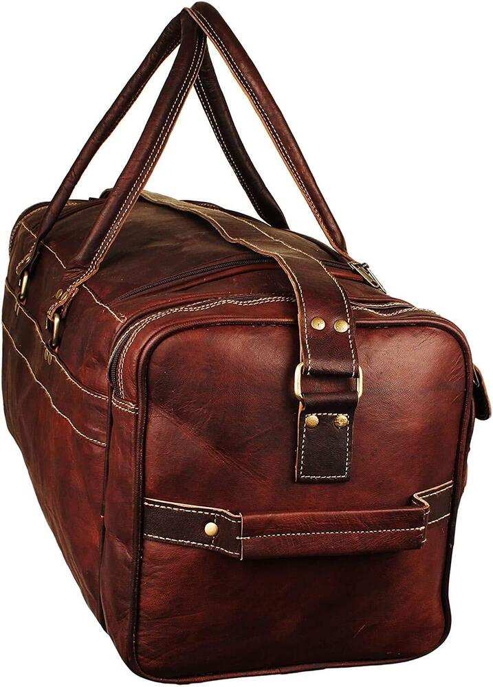 Hulsh Leather Duffle Bags for Men 24 Inch | Vintage Brown 24 inch,