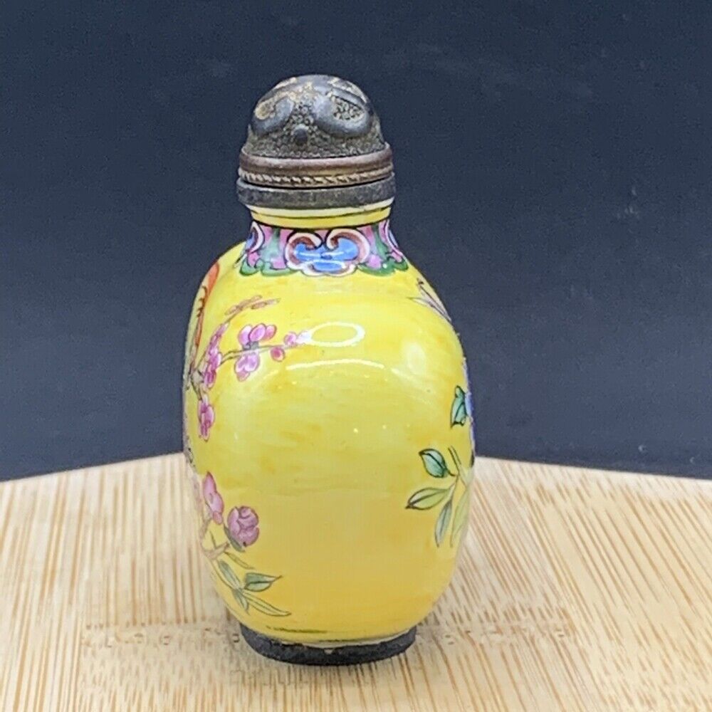 Old Beijing chinese cloisonne snuff bottle enamel Painted Bottles box gifts Qing
