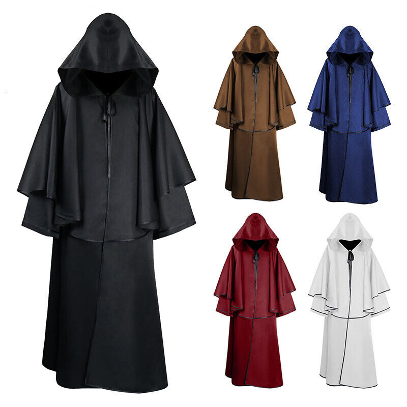 Monks Cosplay Anime Halloween Costume Steampunk Medieval Cloak Renaissance Robe