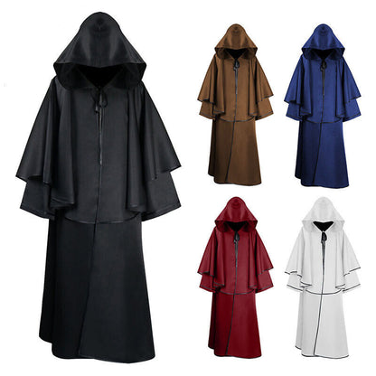 Monks Cosplay Anime Halloween Costume Steampunk Medieval Cloak Renaissance Robe