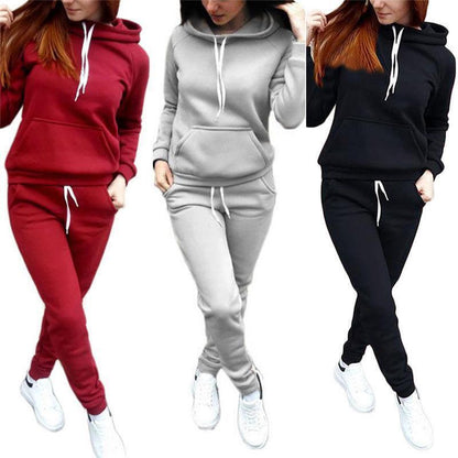 Set De Chándal De Moda Para Mujeres Sudadera Con Capucha Y Pantalones Deportivos