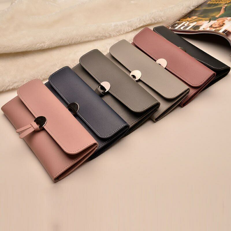 Women Leather Wallet Rfid Design Lady Party Clutch Bag Fashion Long Purse Gifts