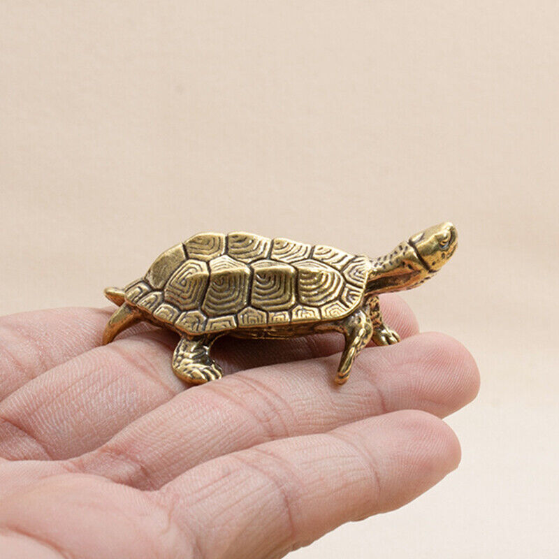 Retro Brass Tortoise Statue Desktop Ornaments Solid Copper Turtle Figurines^B p9