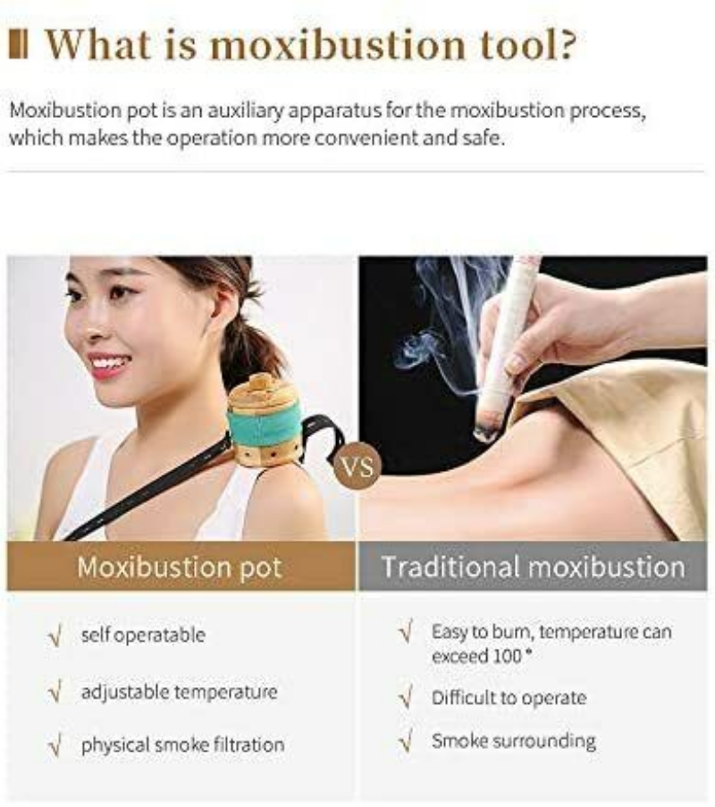 Moxa Burner Box Moxibustion Box Holder Bamboo Pot 2.6 Inch Acupoints Therapy