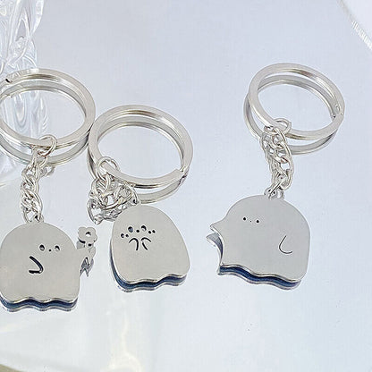Fashion Cartoon Little Ghost Couple Keychain Pendant Cute Key Ring Bag Jewelry