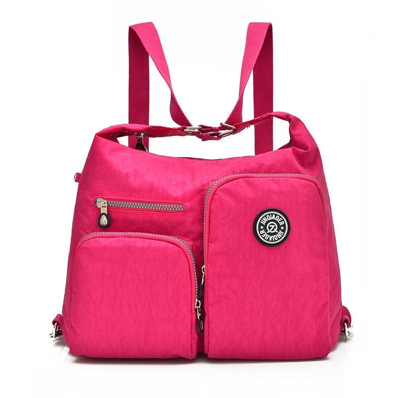 Fashion Casual Waterproof Nylon Backpack Zipper Soft Handle School Bag 30*10*3CM