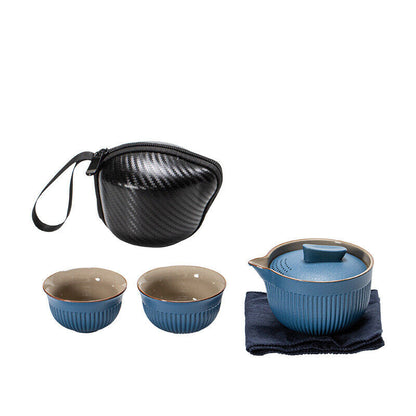 on sales porcelain tea set for travel tea pot with infuser hole cup portable bag