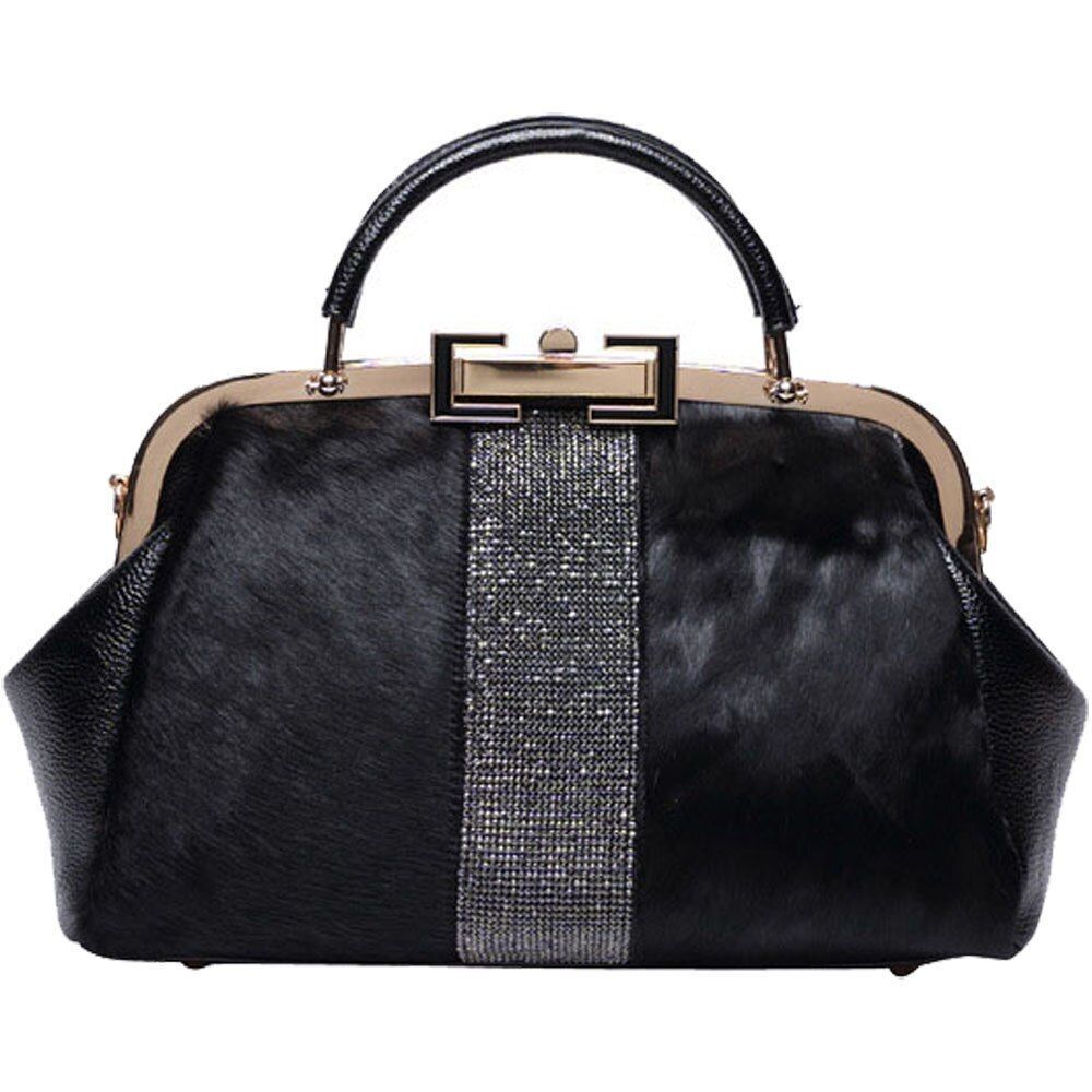 Soft Leather Purse Handbag Clip Fashion Shoulder Bag Messenger Pouch Cotton 1 PC