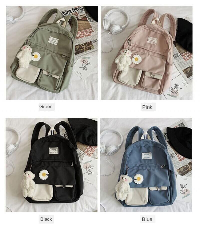 Women Backpack Pendant Nylon WomenS Rucksack CollegeTeenage Girls Bagpack