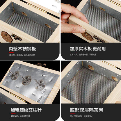 Wooden Moxibustion Box Portable Moxa Column Wormwood Fumigation Massage Tool 艾灸