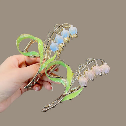 Women Hair Accessories Metal Lily Of The Valley Fashion Claws Hairclips Headwear