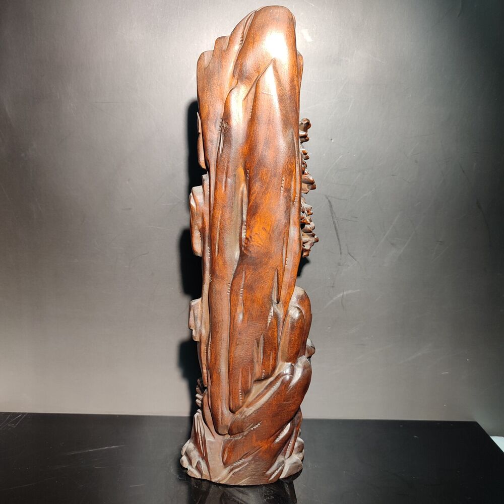 9" Boxwood wood carving buddha statue Ornament home decor figurines dharma monk