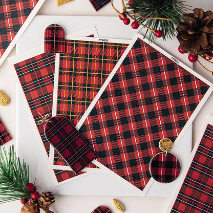 Clay Making Decal Ceramic Transfer Paper Christmas Striped Plaid DIY Jewelry Kit