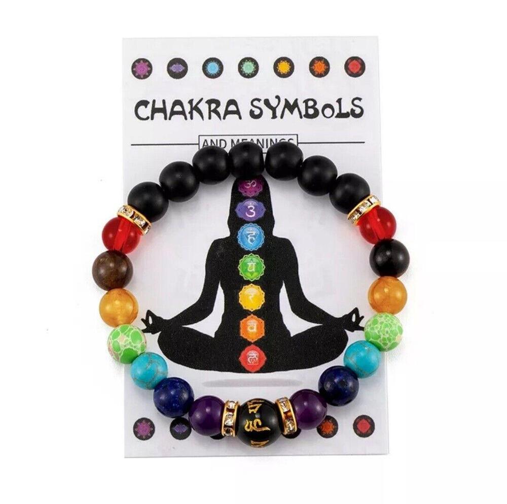 Pulsera De 7 Chakras Para Hombre Y Mujer, Cristal Natural, Curación De Ansiedad,