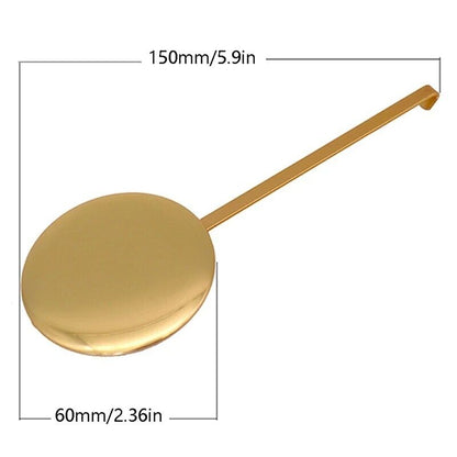 Wall Clock Pendulum Metal Bright Gold Swing Movement Quartz Accessories 60x150mm
