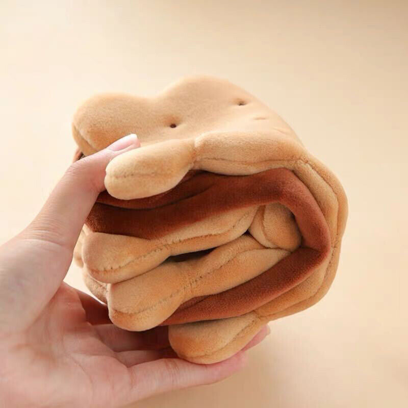 1X Biscuit Shape Pencil Box Plush Cookies Pencil Bag Large-capacity Pencil .82