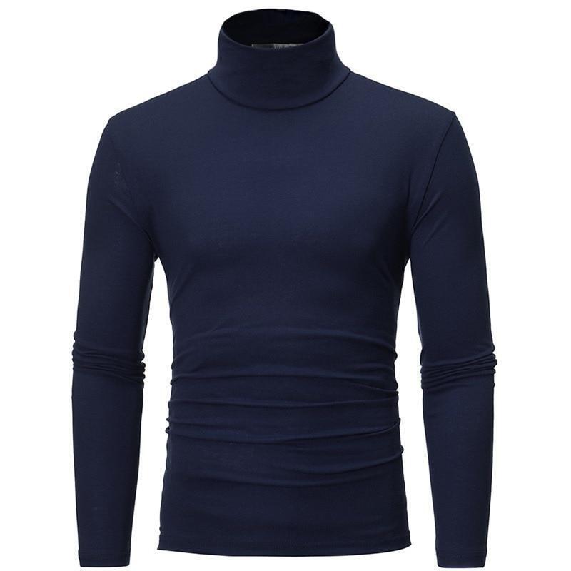 Men Roll Turtle Neck Tops T-Shirt Tee Winter Warm Thermal Long Sleeve Sweater