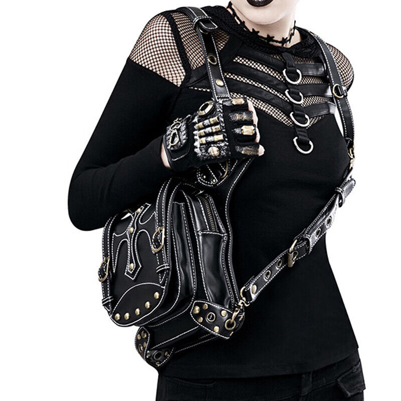 Lady's Leather Leg Drop Belt Bag Punk Rock Motorcycle Thigh Hip Waist Fanny Pack