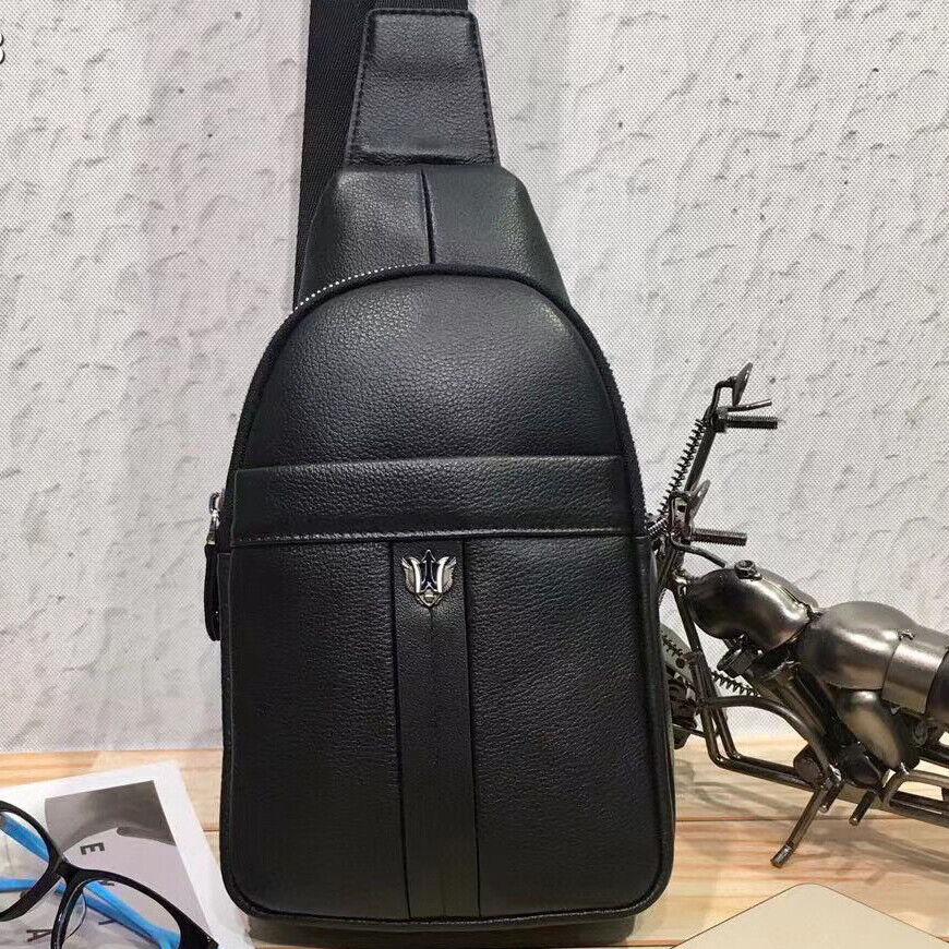 Mens Sling Backpack,100% Genuine Leather Luxury Crossbody Bag Daypack for Travel