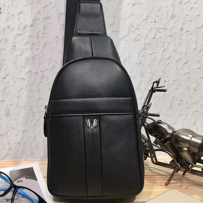 Mens Sling Backpack,100% Genuine Leather Luxury Crossbody Bag Daypack for Travel