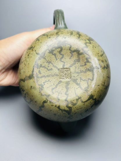 Vintage Chinese Yixing Purple Clay Teapot Zisha Ceramic Watermelon Teaware Large