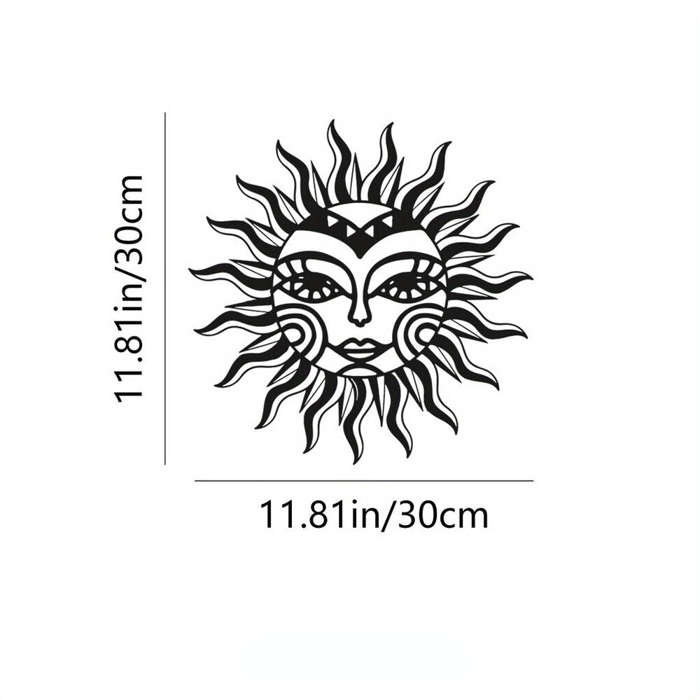 1pc Metal Sun And Moon Wall Decor,Metal Wall Art For Living Room Sculpture