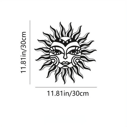 1pc Metal Sun And Moon Wall Decor,Metal Wall Art For Living Room Sculpture