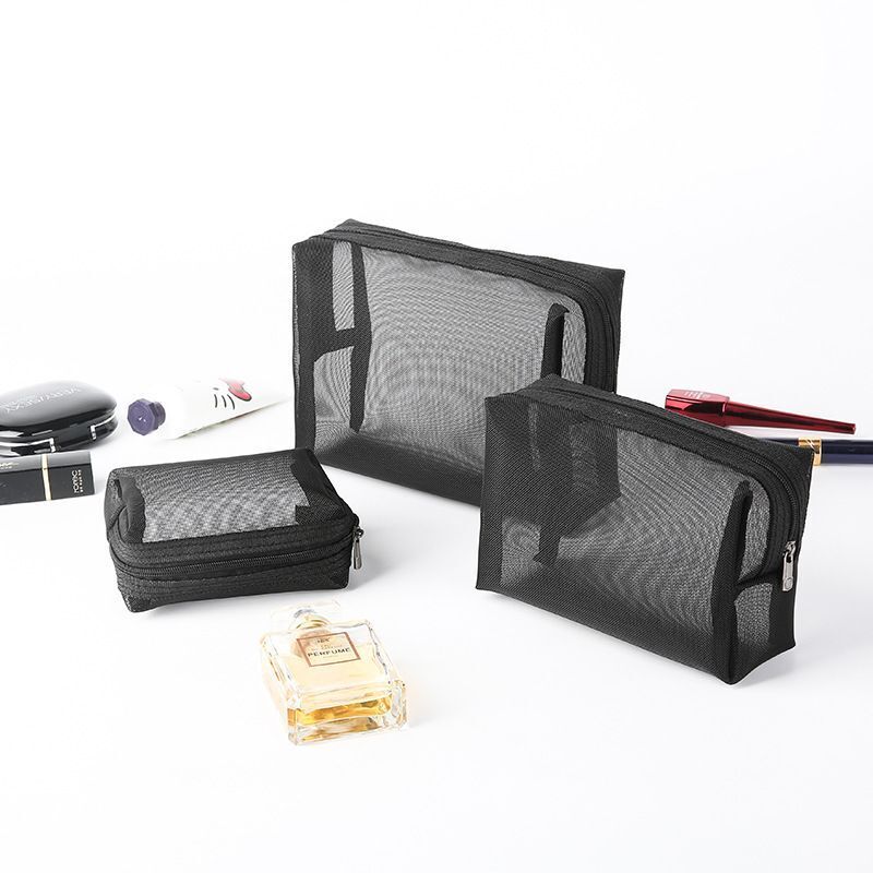 3PCS Transparent Cosmetic Bag Travel Makeup Case Zipper Organizer Storage Pouch