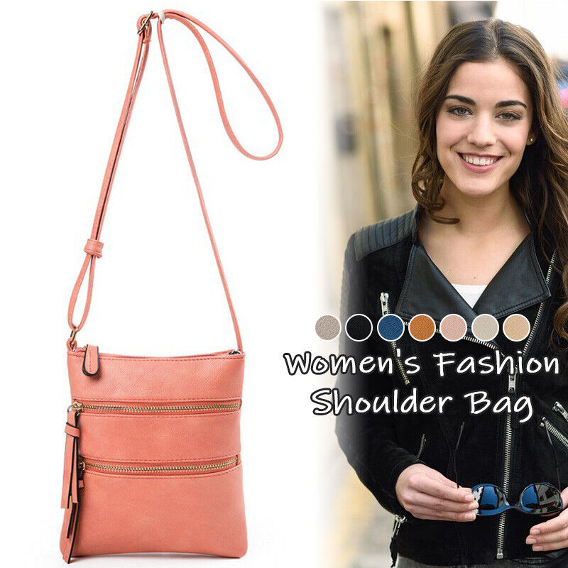 Women PU Leather Shoulder Small Neck Purse Cross Body Tote Outdoor Travel Bag