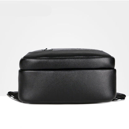 Men's Sling Backpack, Faux Leather Crossbody Chest Bags and Clutch Wallet