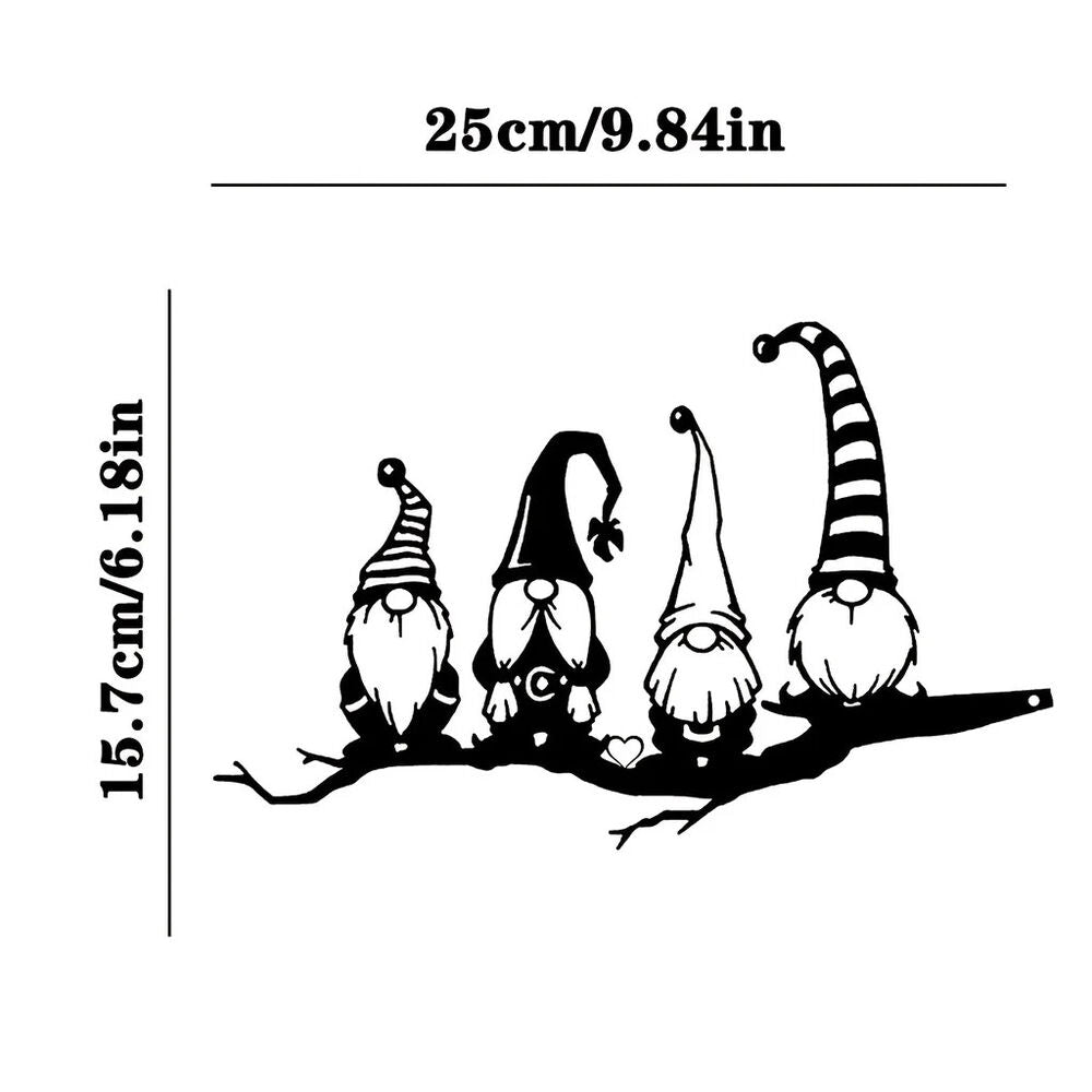 1pc Santa Claus On Branch Steel Silhouette Metal Art Yard Patio Outdoor Statue