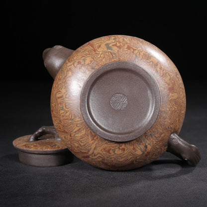 vintage chinese yixing purple clay teapot zisha ceremony pretty painted teaware