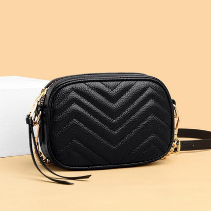 Tassel Sling Handbags Genuine Leather Quilted Shell Chain Vintage Shoulder Purse