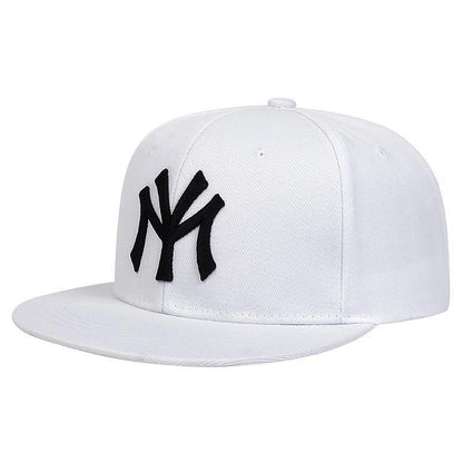 Men Snapback Hat Trucker Style Flat Brim Baseball Cap Solid Plain Hats Ny La