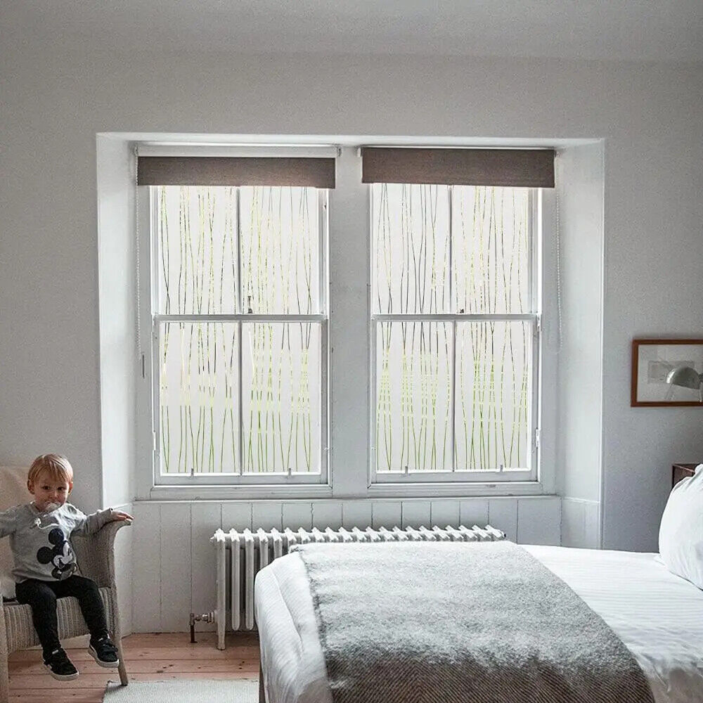 Window Privacy Film Frosted Glass Door Sticker Decorative Coverings Non-Adhesive