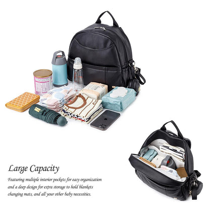 Black Diaper Backpack for Baby Pockets Diaper Bag Mother Travel Stroller Bag